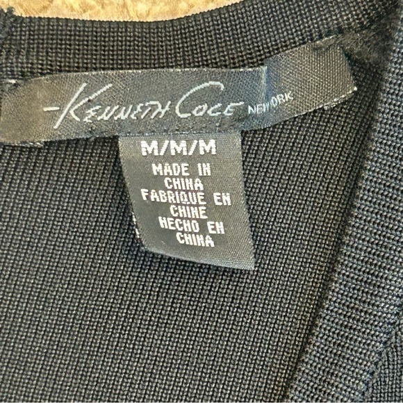 KENNETH Cole black short sleeve bodycon bandage dress Sz M - Picture 6 of 13